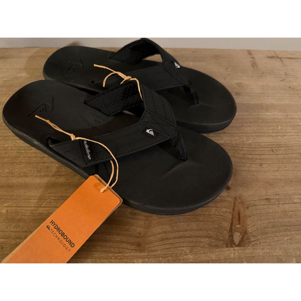 Quiksilver Rivi III Black Flip Flop Sandals Hydrobound Mens 7 Womens 9